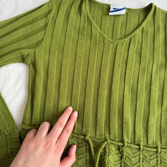 725 originals green knit top - Picture 6 of 7
